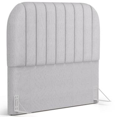 Imagem de Cabeceira Cama Box Queen Estofada Orgânica 160cm Alice W01 Linho Cinza - Lyam Decor