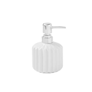 Imagem de Dispensador de sabão Dispensador de sabonete líquido de cerâmica para banheiro, com bomba dosadora, ideal para loções, sabonetes líquidos e xampu.(Branco)