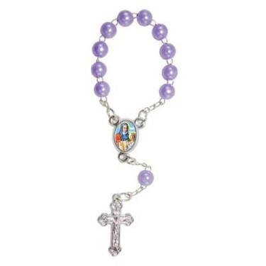 Imagem de 50 unidades Mini Terço com Foto Santa Ana - SJO Artigos Religiosos, Li