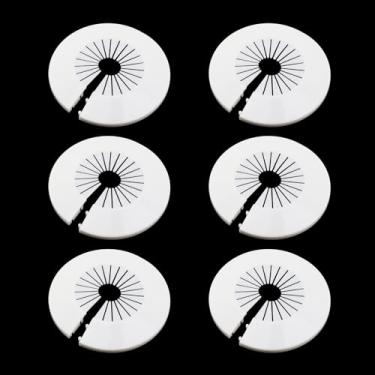 Imagem de Wealrit 6 peças de cobertura de encanamento de flange dividida de parede placa de proteção autoadesiva redonda de plástico capa de flange de tubo para fivela torneira banheiro cozinha toalete tipo-02