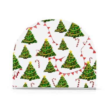 Imagem de Qilmy Bonito suporte de guardanapo de acrílico para árvore de Natal, porta-guardanapos para mesas cozinha restaurante decoração de casa, suporte decorativo moderno para guardanapos de coquetel de