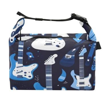 Imagem de STAYTOP Lancheira de guitarra azul com fivela de alça, lancheira isolada para meninos e meninas, lancheira térmica para trabalho escolar