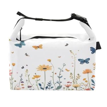 Imagem de STAYTOP Linda lancheira de flores da primavera com fivela de alça, lancheira isolada para meninos e meninas, lancheira térmica para trabalho escolar