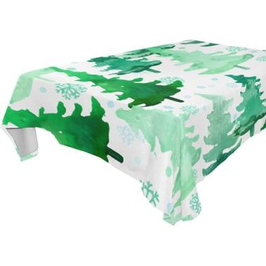 Imagem de Burbuja Toalha de mesa de árvore de Natal, toalha de mesa quadrada anti-rugas grossa para decoração de jantar, cozinha, festa, 137 x 137 cm