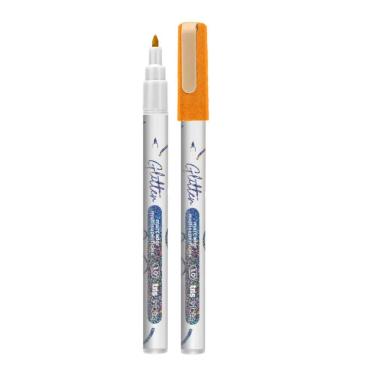 Imagem de Marcador Multisuperficies Vibes Glitter 1.0 Ponta Triangular Tris Laranja