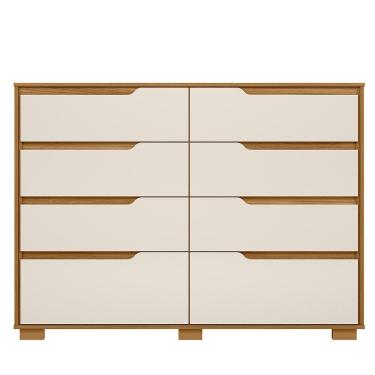 Imagem de Cômoda 8 Gavetas Mdp Moval Georgia, 147 Cm Freijo-offwhite