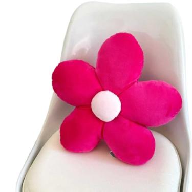 Imagem de Almofada Flor Margarida De Pelúcia Decoração sofá Quarto Sala 40x40cm(Pink)