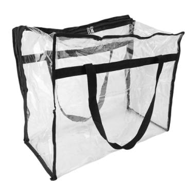 Imagem de Eujgoov Bolsa Grande para Armazenamento de Roupas Transparentes Com Alça, Sacola de Armazenamento Em PVC Transparente que Economiza Espaço para Cobertor, Roupa de Cama, Edredom, de Inverno, (S)