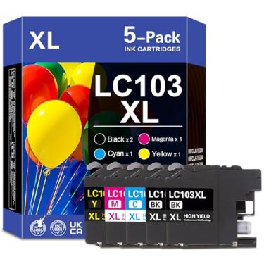 Imagem de PikBey Cartuchos de tinta LC103 XL de alto rendimento para Brother LC103 LC101 LC103XL cartuchos de tinta funcionam com impressoras MFC-J870DW MFC-J470DW MFC-J475DW MFC-J6920DW MFC-J6520DW (pacote com