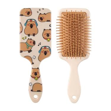 Imagem de Escova de cabelo Plane Boom para mulheres, meninas, antiestática, almofada de ar, pente de massagem, desenho animado, salão de beleza