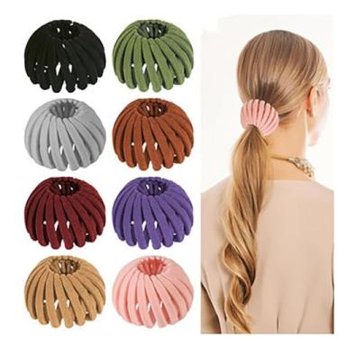 Imagem de Matte Vintage Bird Nest Magic Hair Clip Acessórios Expansíveis Bun Clip para Mulheres Ponytail Holder, Plastics Birds Nest Hair Clip, para Mulheres Cabelo Fino, Grosso, Fino, Cacheado " (Conjunto de 8 peças)