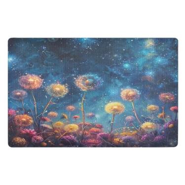 Imagem de Joisal Tapete de entrada colorido dente-de-leão antiderrapante bem-vindo fosco divertido ao ar livre, tapete de cozinha 81,3 cm x 50,8 cm