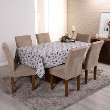 Imagem de Toalha de Mesa 6 Lugares Estampa Digital Natal 2,00x1,40m Tecido Oxford Estampa 4