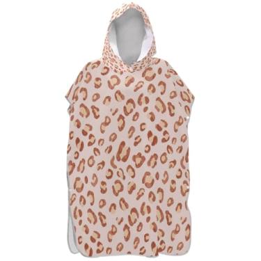 Imagem de Joisal Poncho de surfe para adultos trocador de roupa de praia toalhas com capuz secagem rápida rosa leopardo masculino poncho com capuz