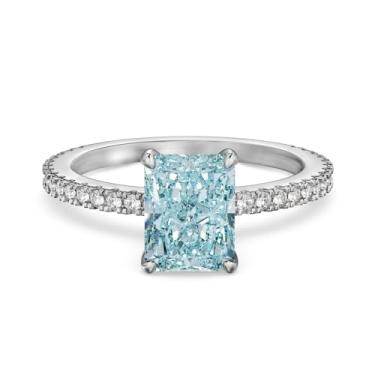 Imagem de GemKing DY120570-S-W-WH-5 Moderno Prata Esterlina 925 Joias Finas Casamento Noivado Promessa Noiva 5A 8A Zircônia Anel Eternidade, 7, Prata esterlina, Sem Pedra Preciosa