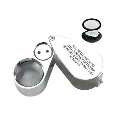 Imagem de 40x joalheiros lupa lupa led/uv iluminado jóias laço bolso dobrável lu