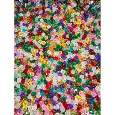 Imagem de Miçanga Cristal Acrílico 8mm Cubo Quadrado 500g Transparente para Artesanato e Bijuteria (Pacote misto colorido)