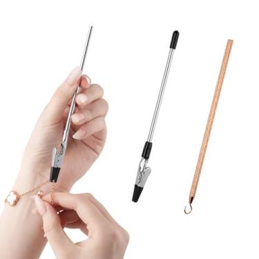 Imagem de (2 peças) Ferramenta auxiliar de pulseira, resolve o problema de usar joias sozinho. Fácil de colocar. Ferramenta de ajuda de fixação para fechos de joias, colares, zíperes, artesanato