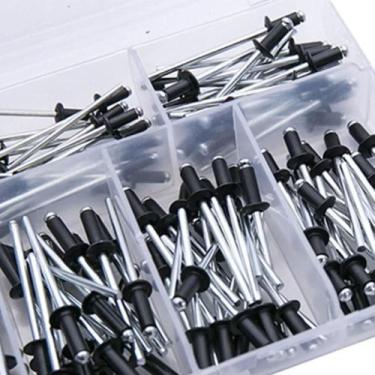 Imagem de 120 peças rebites de núcleo de alumínio preto m2.4 m3.2 m4 tamanhos pa