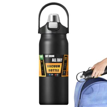 Imagem de Garrafa Térmica de Água | Copo de Café Portátil com Alça,Garrafa de Água Inoxidável de Alta Capacidade Mantém Calor por 8h e Frio por 12h | para Leite e Bebidas, Caminhadas, Desportos, Ginásio e