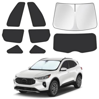 Imagem de 8 peças de persianas de janela de carro para Ford Escape 2020-2025, capas de janela de carro completas para privacidade, para-sol automotivo para escapar do para-brisa dianteiro traseiro para bloquear