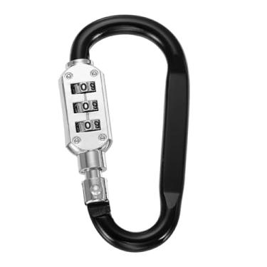 Imagem de PATIKIL Fechaduras de combinação de 7,6 cm, clipe de combinação de bloqueio de 3 dígitos, cadeado de anel em D para mala, bagagem, viagem, mochila, cabo, elo, corrente de capacete, preto