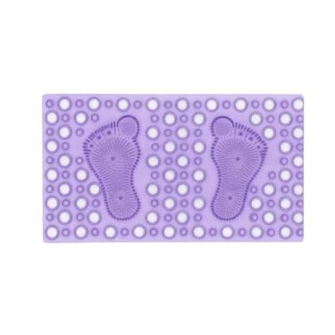Imagem de Tapete Antiderrapante com Ventosas para Banheiro. Tapete Retangular Não Escorrega p/Box ou Banheira. PVC Durável (Roxo)