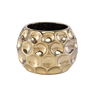 Imagem de Vaso de flores para decoração vasos de plantas suculentas estilo nórdico, acessórios de móveis de escritório domésticos, vasos de decoração para decoração (cor: cinza) (dourado)