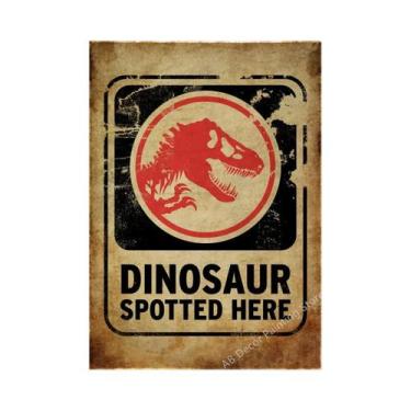 Imagem de Placa De Advertência Vintage De Dinossauro, Pôster Retrô, Arte Estétic