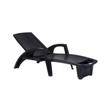 Imagem de Espreguiçadeira Sole Reclinável Preta em Polipropileno com Proteção UV