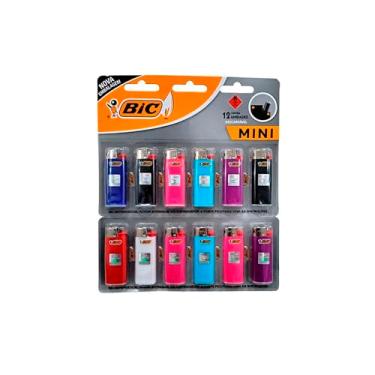 Imagem de Mini Isqueiro a Gás Multicores 12 Pçs - Bic