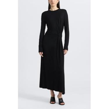 Imagem de Derek Lam 10 Crosby Vestido drapeado feminino Avise Viscose Jersey, Preto, M