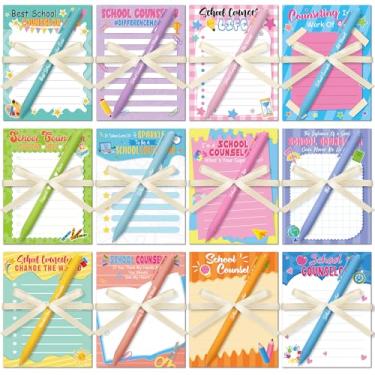 Imagem de Colarr Conjunto de 12 presentes de apreciação de conselheiro escolar com notas adesivas canetas esferográficas fitas conselheiro escolar nacional apreciação semana suprimentos de honra para