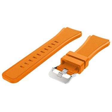 Imagem de HAZELS Pulseira de borracha para Huawei Gt 2 Pulseira para Samsung Galaxy Watch 3 45mm Gear S3 Frontier 22mm Pulseira de relógio para Xiaomi Ls05 (Cor: Laranja, Tamanho: 22mm)
