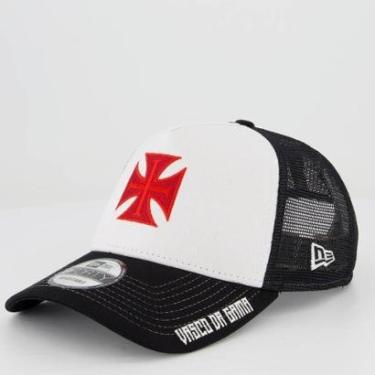 Imagem de Boné New Era Vasco Trucker 940 Branco e Preto-Unissex