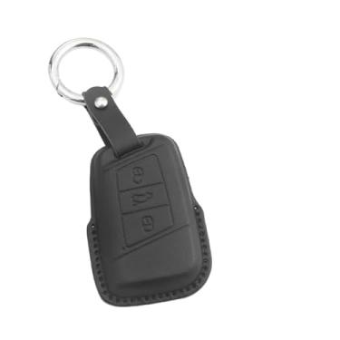 Imagem de Capa de couro para chave de carro, capa up keyless fob compatível com vw beetle caddy eos golf jetta polo scirocco tiguan touran(E3)