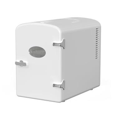 Imagem de HealSmart Mini geladeira com janela de observação 6L/9 latas de bebidas para cuidados com a pele, geladeira pequena, refrigerador e aquecedor compacto 100% livre de freon para quarto, escritório