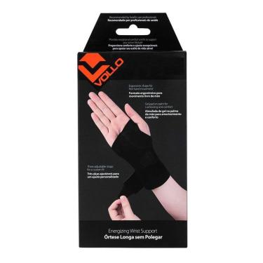 Imagem de Órtese Munhequeira com Tala Longa Sem Polegar - Mão Direita P/M - Vollo Sports-Masculino