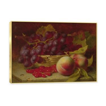 Imagem de Moldura dourada. Arte vintage emoldurada de frutas mortas, pintura clássica de cozinha country, decoração de parede de casa de fazenda quente para sala de jantar e cozinha. B26. 60 x 84 cm - 23,6 x