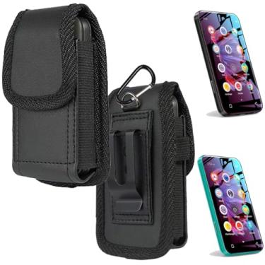 Imagem de Ranyi Capa para MP3 Player TIMMKOO Q8 Q3E Q5, coldre de couro com clipe de cinto e proteção mosquetão, estojo de transporte compatível com TIMMKOO Q8 Q3E Q5 10.2 cm Music MP3 Player MP4