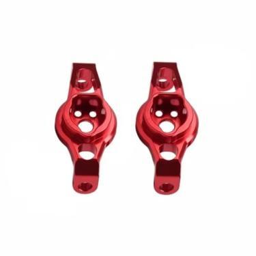 Imagem de MYHWDRNU Peças de carro RC compatíveis com Traxxas para TRX4 8232 RC Crawler Car Upgrade Parts Accessories Aluminum Front Caster Blocks Portal Drive (vermelho)