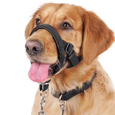 Imagem de BARKLESS Coleira de cabeça para treinamento de cães para puxar, sem puxar, com alça de segurança ajustável, coleira de focinheira acolchoada macia antipuxão para caminhada e treinamento de cães médios