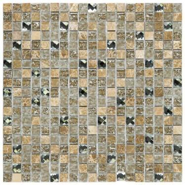 Imagem de Kit 1m² Pastilha de Vidro e Mesclada 30cm X 30cm Bege