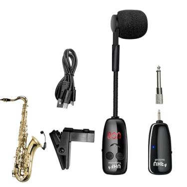 Imagem de Microfone para Saxofone | De Pickup Com Clip - Com Ecrã Digital LED E Alcance De Até 50 Metros Para Microfone De Flauta - Para Piano, Acordeão, Trompete E Instrumentos Acústicos
