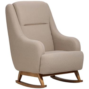 Imagem de Poltrona de Amamentação Com Balanço Base Nina Fábula D02 Bouclê Marrom Claro B-122 - Lyam Decor