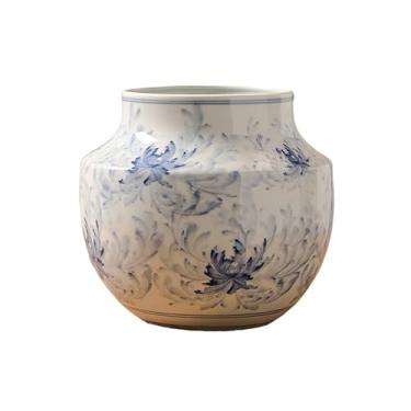 Imagem de KHUTRW3D Planter Light Bacia de cerâmica de porcelana azul e branca retrô chinesa retrô grande para uso interno e externo