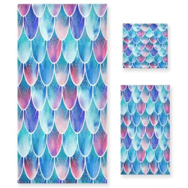 Imagem de xigua Balanças Conjunto de toalhas de banheiro absorvente macio toalha de banho de 3 peças toalha de mão toalhas decorativas para banheiro, academia, hotel, praia, piscina