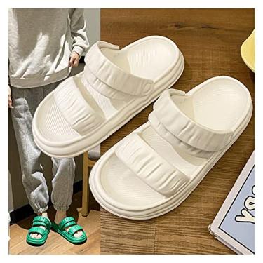 Imagem de x3anggyt5 Chinelos de banheiro chinelos para uso ao ar livre duas sandálias verão casa chinelos verão feminino chuveiro chinelos (cáqui, 35/36)