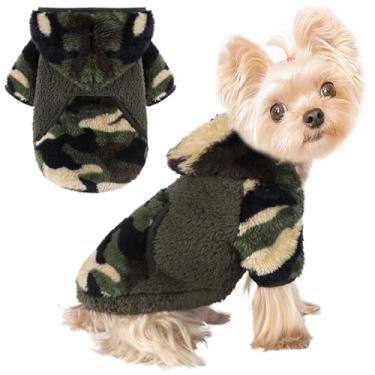 Imagem de Suéter de cachorro roupas de inverno para cães pequenos meninos meninas com capuz para animais de estimação filhotes casacos de clima frio outono cachorro moletom para chihuahua yorkie suéter fantasia