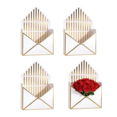 Imagem de Caixa De Apresentação De Buquê,Conjunto De 4 Unidades Com Grande Capacidade | Embalagem Vazia Para Flores Dos Namorados | Presente Feminino Para Noivado Aniversário Festa Natal Mãe Namorada Mulher